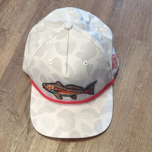 Southern String Hat Co White Camo Fish Embroidered Cap